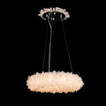 24-47 Inch Round Clear Geode Quartz Crystal Ring Pendant Light Modern Chandelier for Living Room