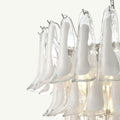 Luna Chandelier White Handblown Glass