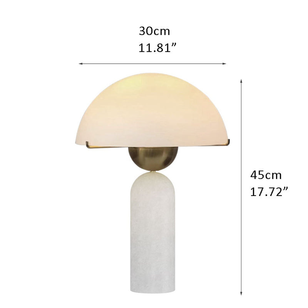 G9 Alabaster white marble table lamp Dia 12"