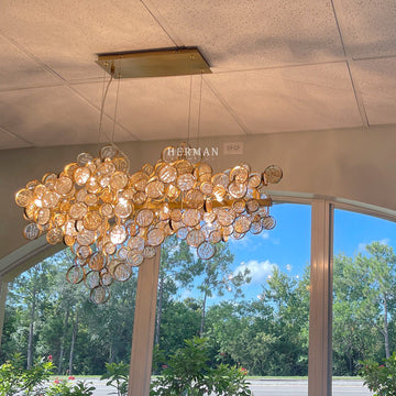 Trento Clustered Glass Linear Chandelier 55"