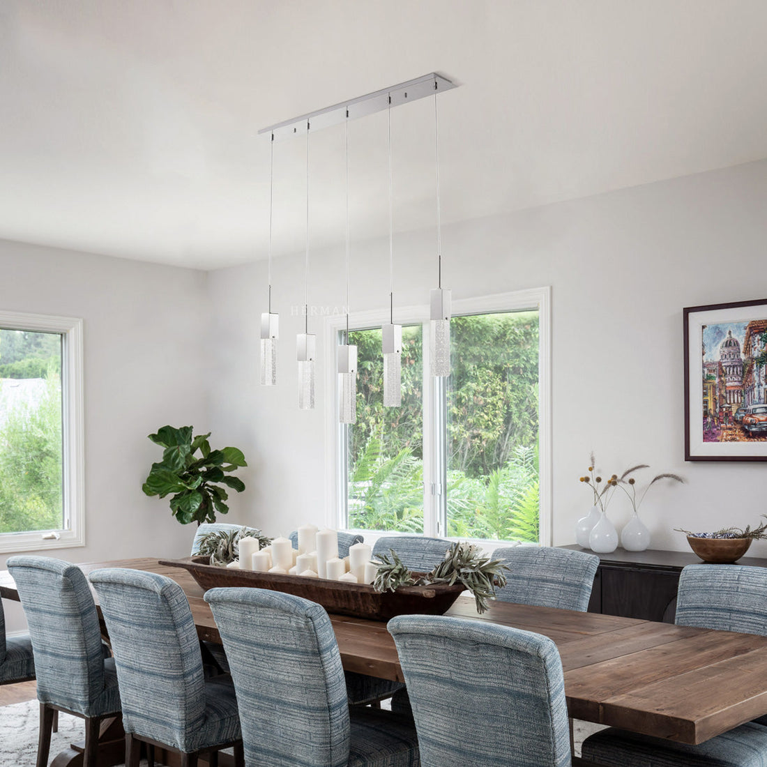 Sparkling Night Adjustable Crystal Chandelier // 5 Light