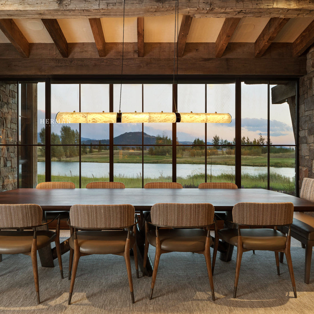 Alabaster Magnificence Art Linear Chandelier