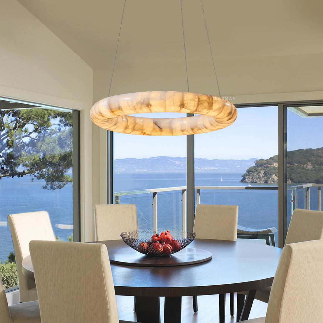 Karen Alabaster Ring Chandelier