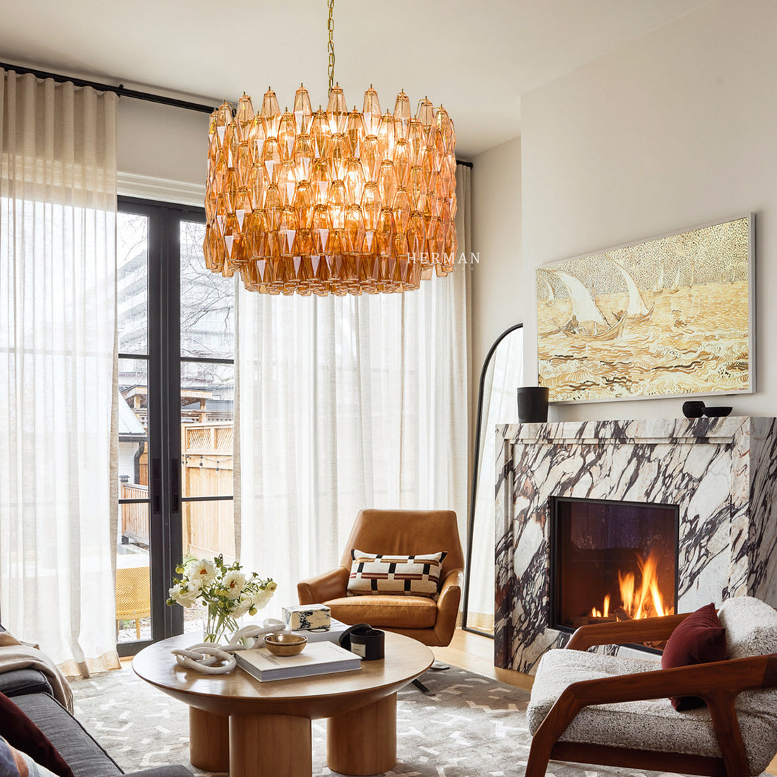 Drum Sorrento Chandelier – Two Colours Available 31.5"