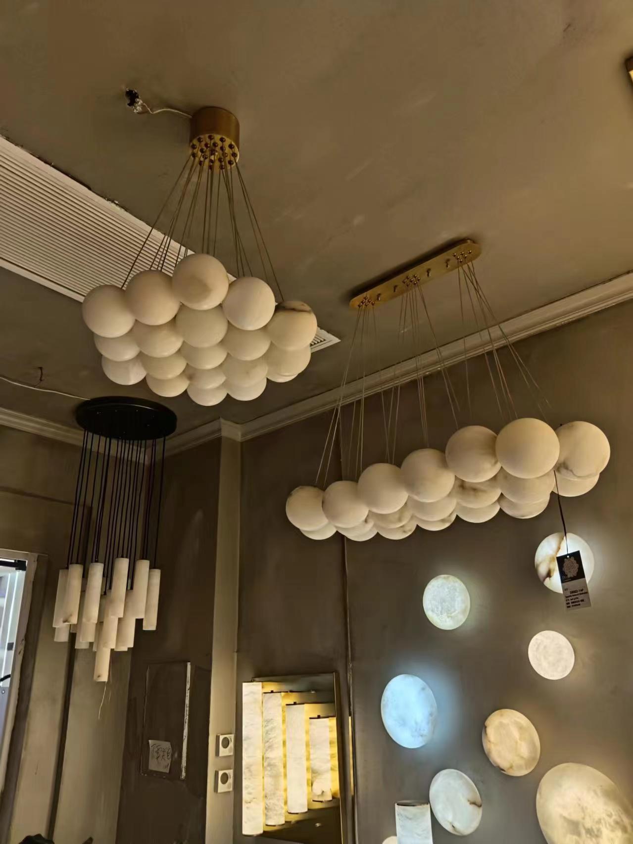 27-Alabaster Ball Chandelier, Luxury Model Lighting