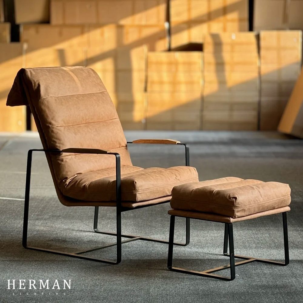 Art Leon Genuine Leather Accent Chair