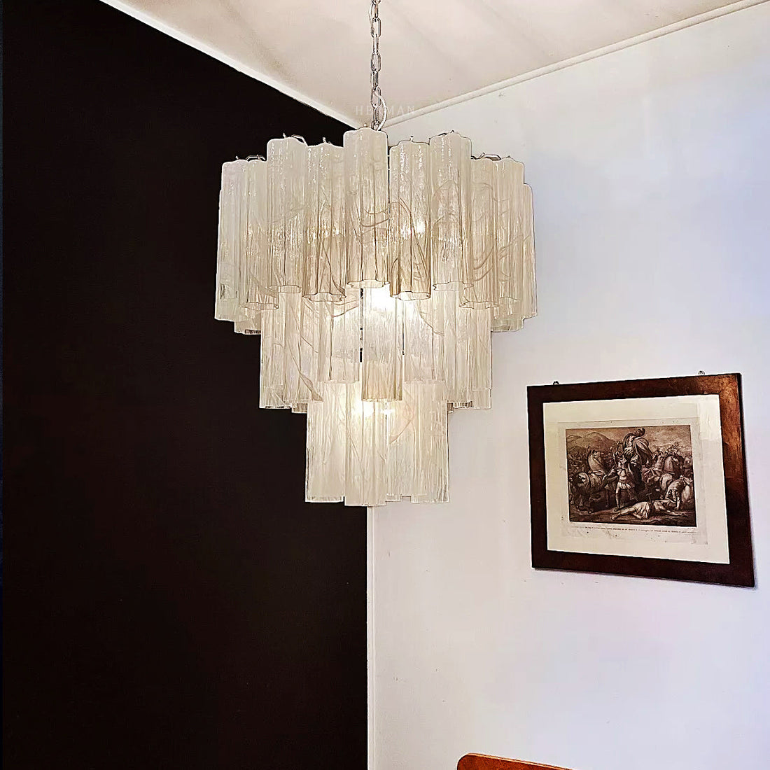 Murano Chandelier – 48 tubes – Alabaster White