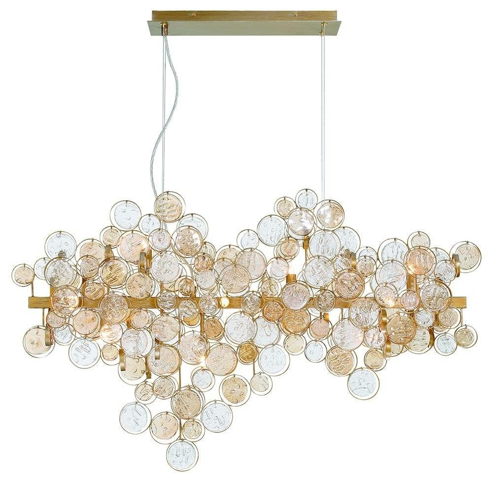 Trento Clustered Glass Linear Chandelier 40"