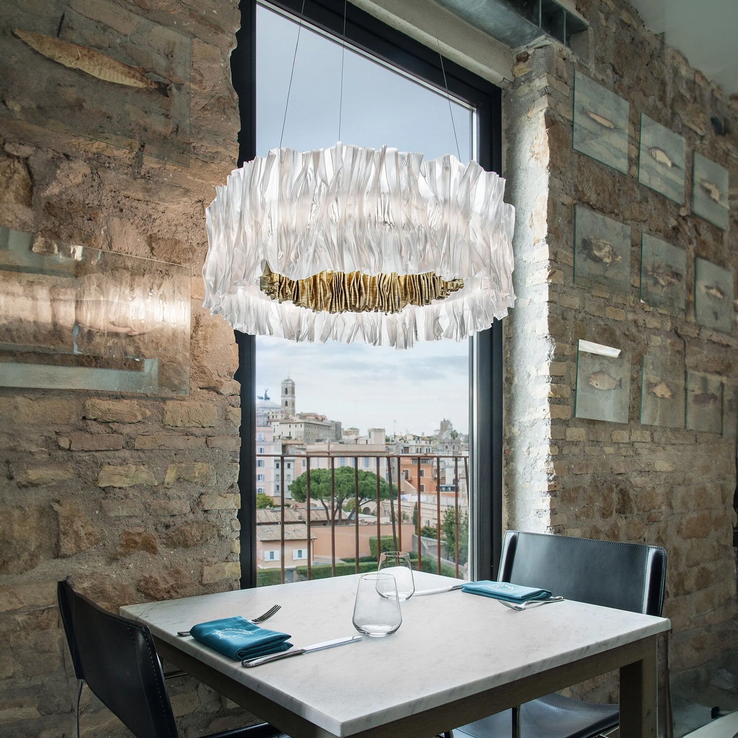 Accordéon Suspension Silver Pendant Light