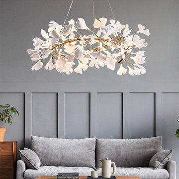 Ceramic Ginkgo Round Chandelier D