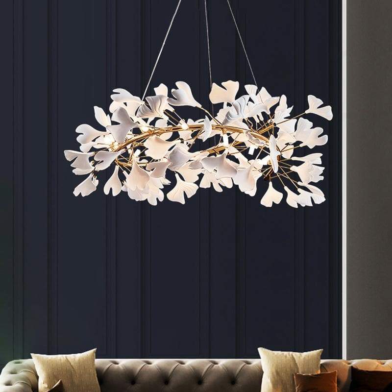 Ceramic Ginkgo Round Chandelier D