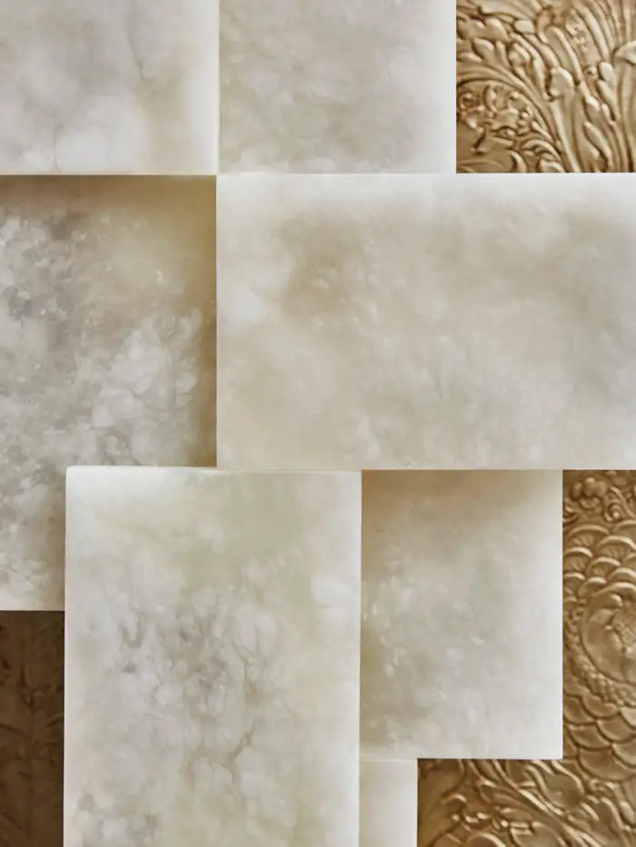 Pair Of Long Wall Sconces in Alabaster