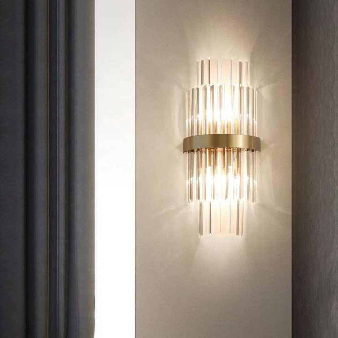 Gold Layered Crystal Wall Lamp