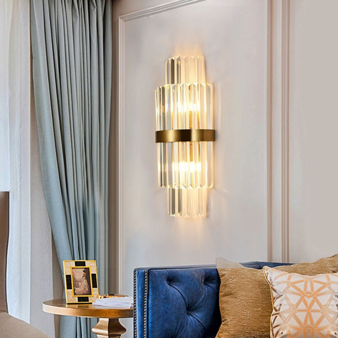 Gold Layered Crystal Wall Lamp