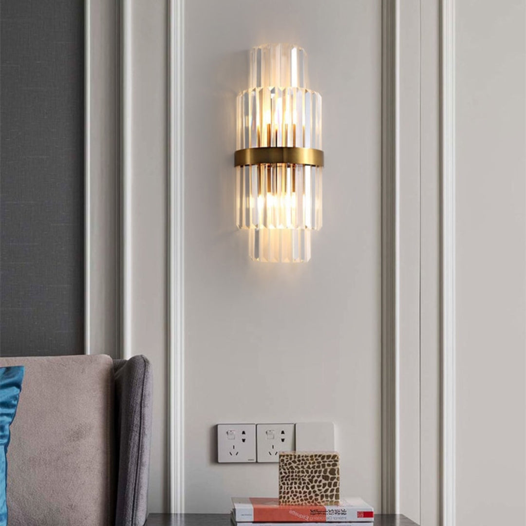 Gold Layered Crystal Wall Lamp