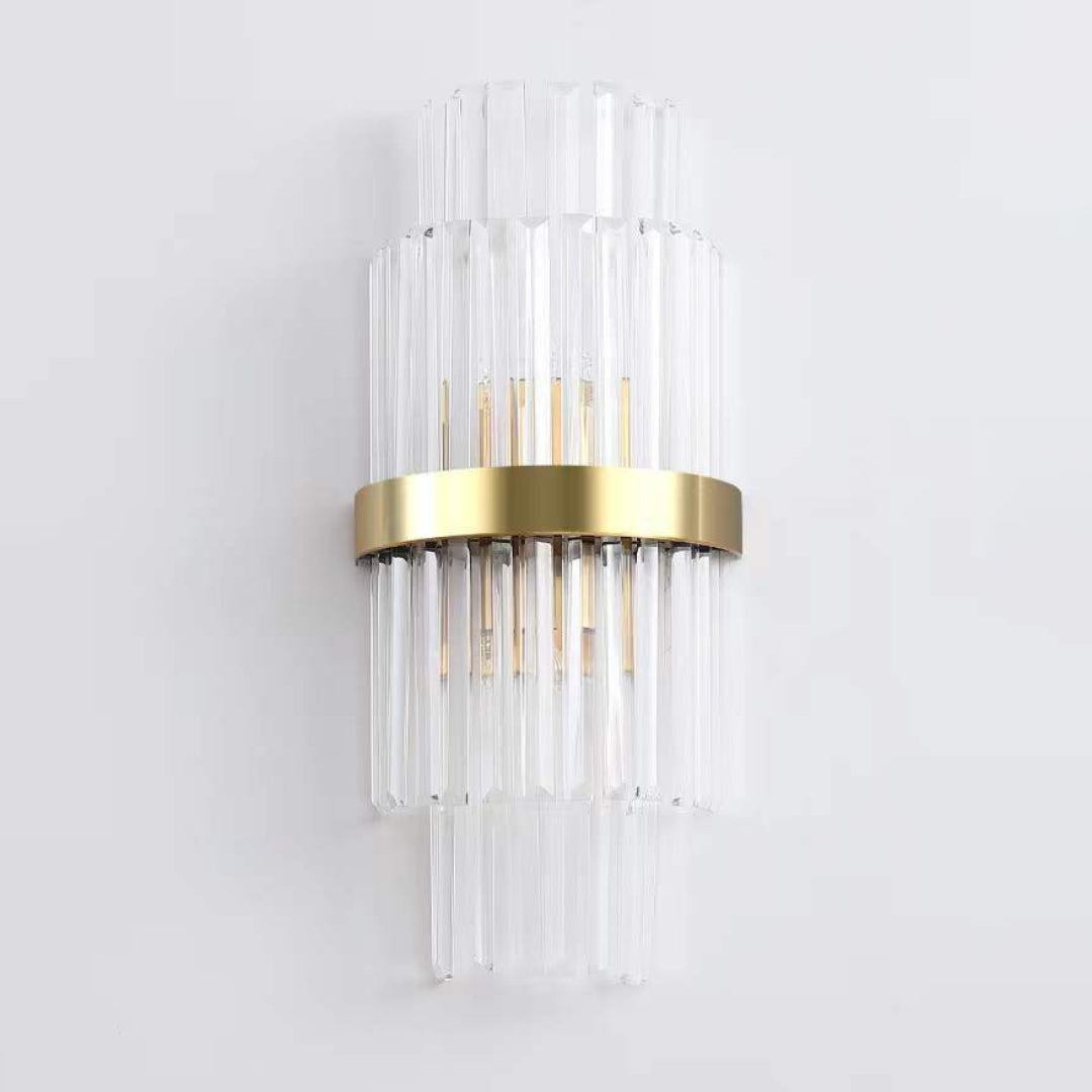 Gold Layered Crystal Wall Lamp