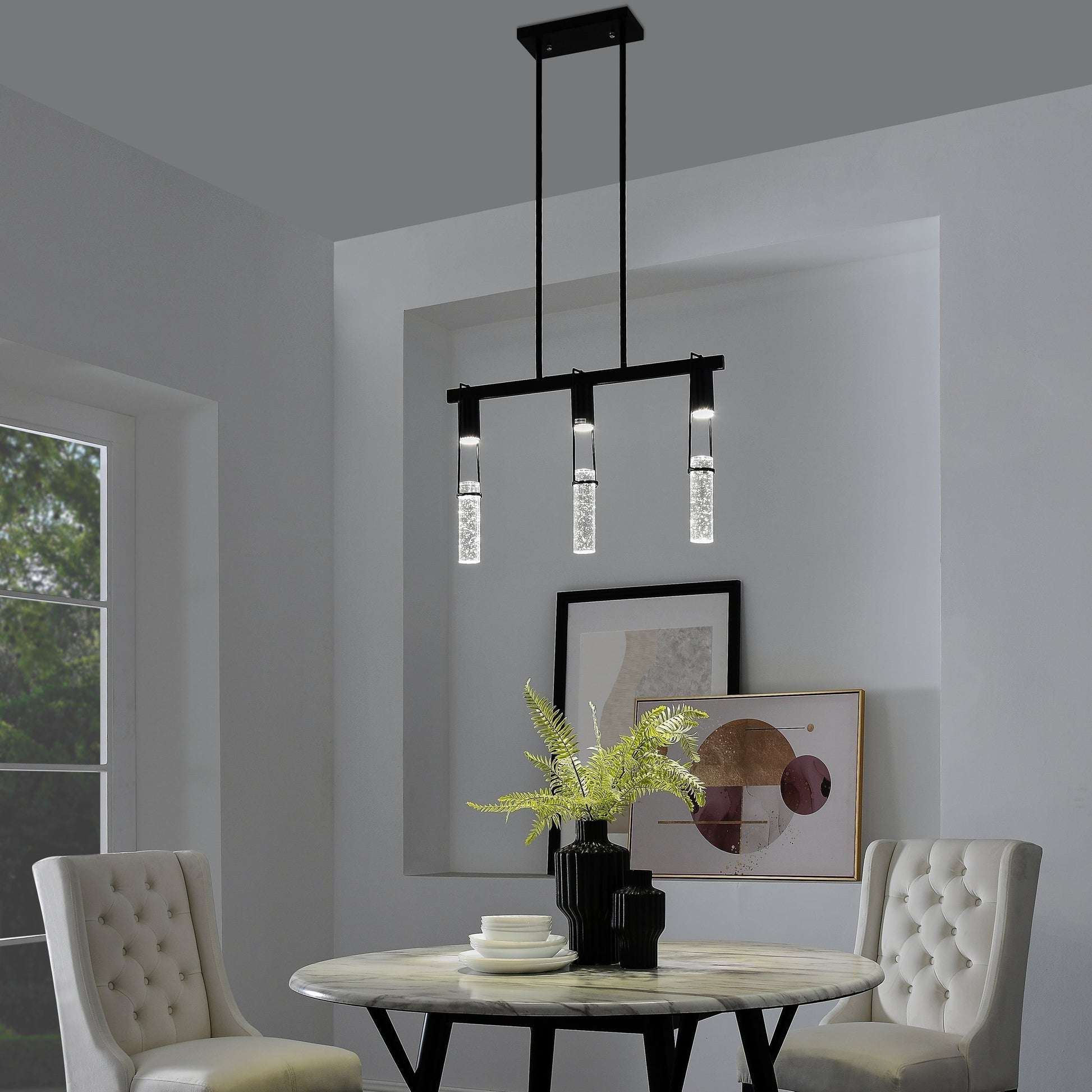 Harmony 3 Light Chandelier // Matte Black