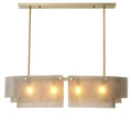 Joy of Light Modern Brass Chandelier  - (Light Brushed Brass Finish | Hand Blown Glass)