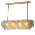 Joy of Light Modern Brass Chandelier  - (Light Brushed Brass Finish | Hand Blown Glass)