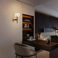 Orrefors Ball Brass Sconce