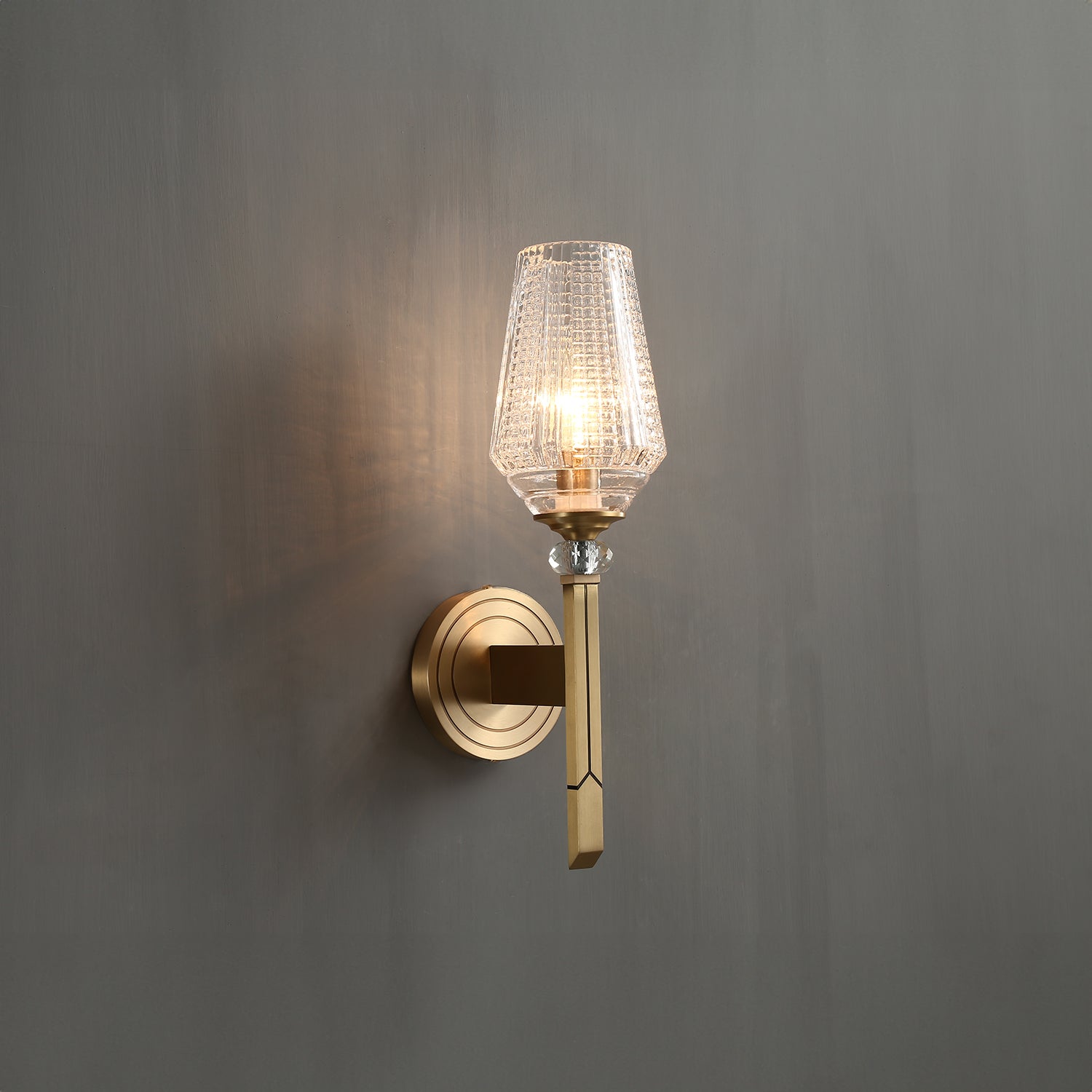 Orrefors Vase Brass Sconce
