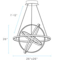 Oxford LED Adjustable Chandelier // Sandy Gold