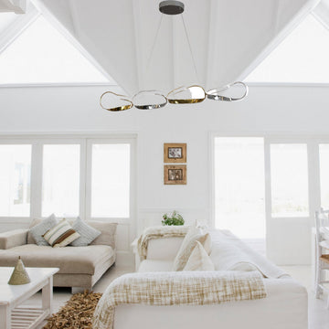 Prague Horizontal Chandelier // Gold & Chrome