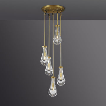 Raindrop round chandelier 14"(rod)