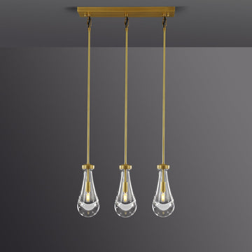 Raindrops  Rectangular Chandelier 22" rod