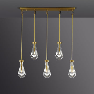 Raindrops  Rectangular Chandelier 36" rod