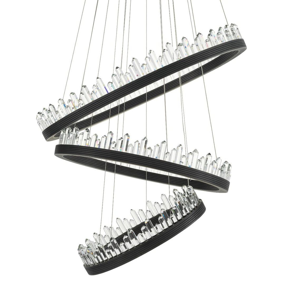 Randall Modern Glass Chandelier - [Dark Bronze Finish w/ Clear Glass]