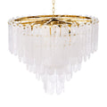 Riveria Modern Chandelier - (Gold Finish | Frosted Glass) 