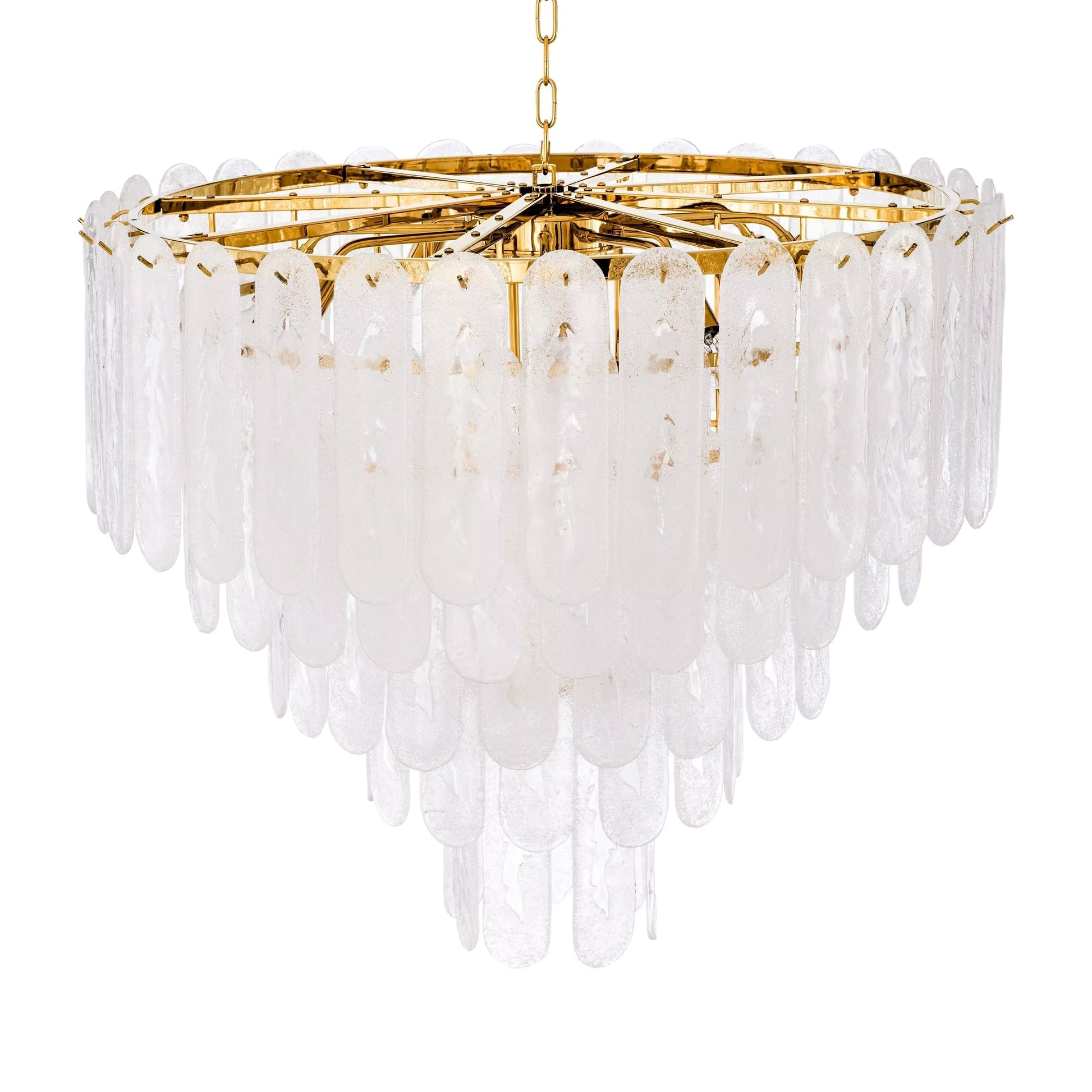 Riveria Modern Chandelier - (Gold Finish | Frosted Glass) 