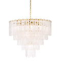 Riveria Modern Chandelier - (Gold Finish | Frosted Glass) 