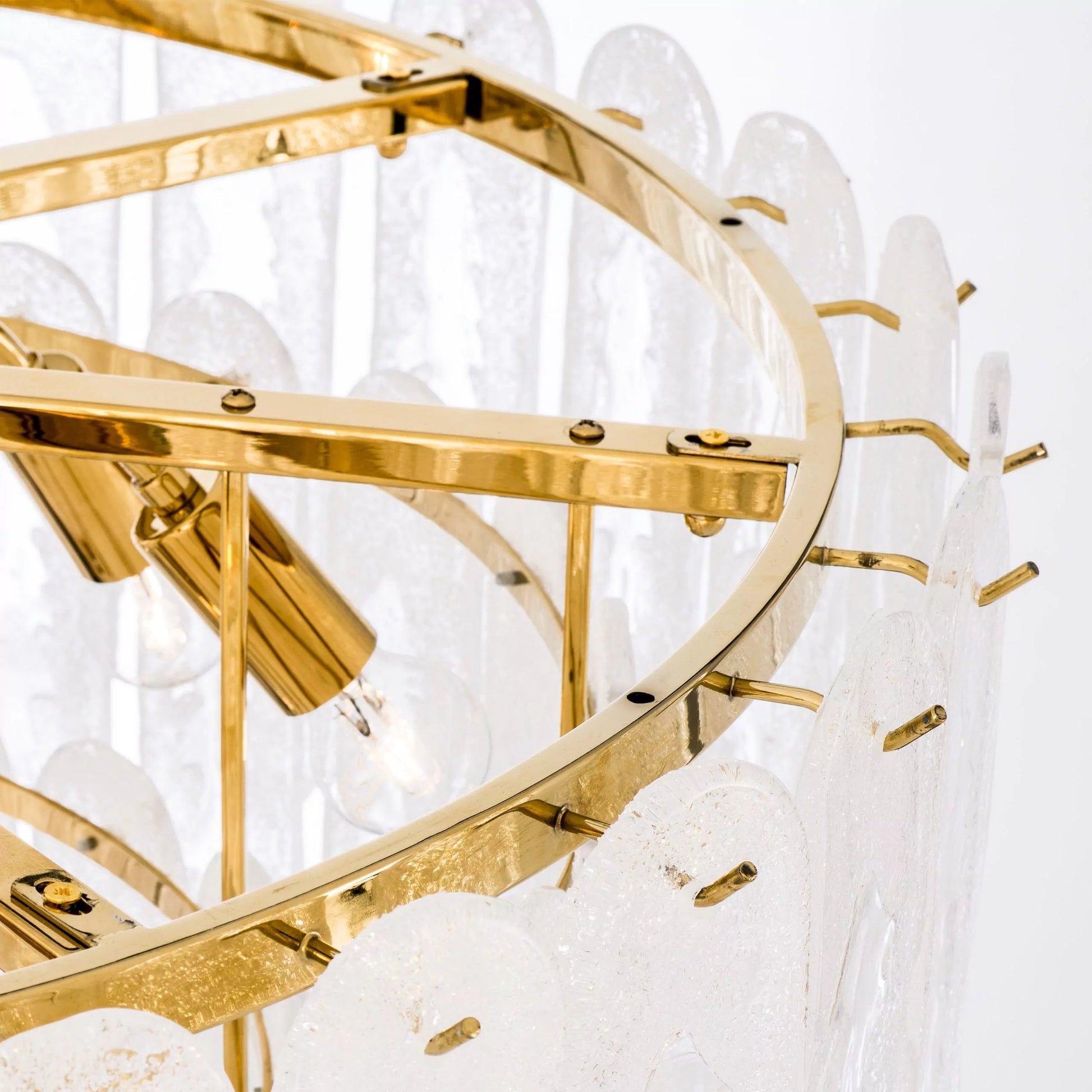 Riveria Modern Chandelier - (Gold Finish | Frosted Glass) 