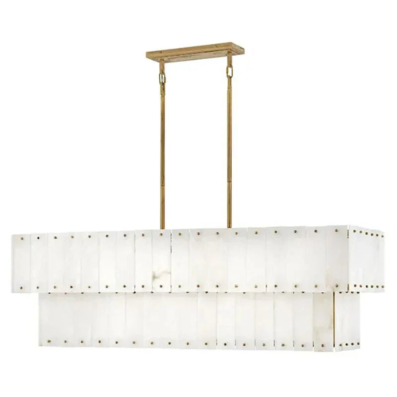 Simona Alabaster Linear 2-Tier Chandelier