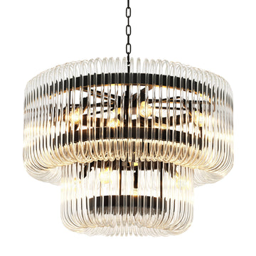 Sutton House Modern Glass Chandelier - [Bronze]