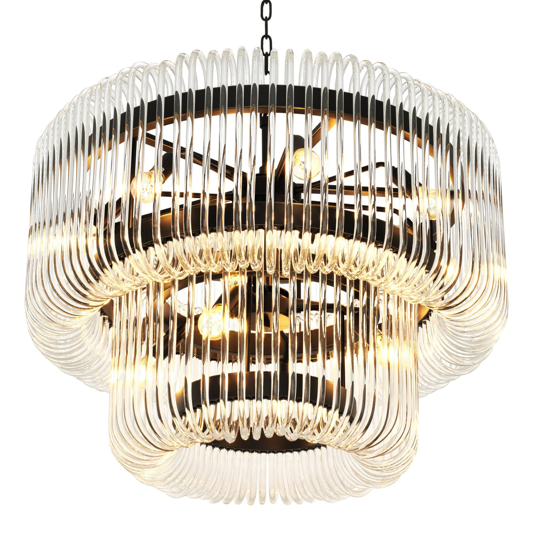 Sutton House Modern Glass Chandelier - [Bronze]