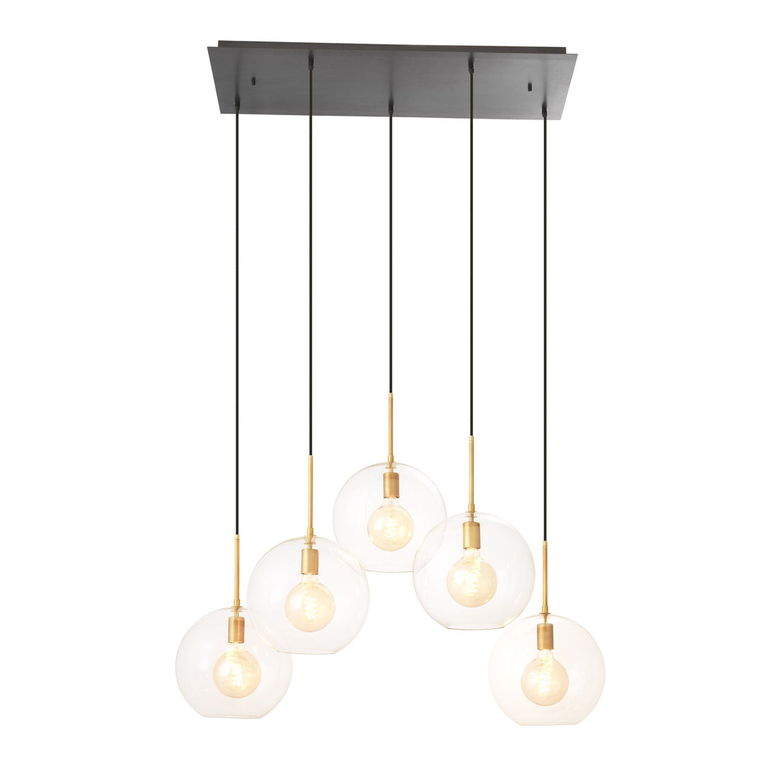 Tango 5-Light Modern Brass Chandelier - [Brass/Bronze]