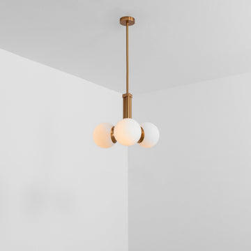 Tubular 3-Light Modern Brass Chandelier [M/L] - Schwung