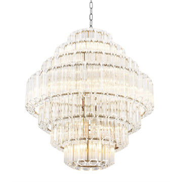 Vittoria L Modern Glass Chandelier - [Nickel] 