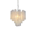 White Glass Tube Chandelier