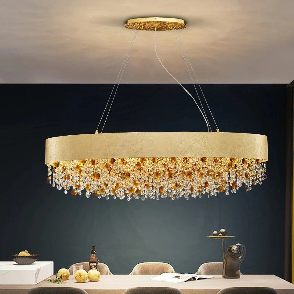 Avani Gold Plated Crystal Dining Room Chandelier
