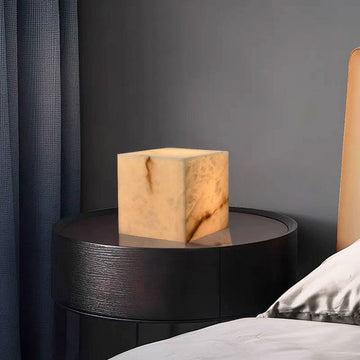 Cube Alabaster Table Lamp
