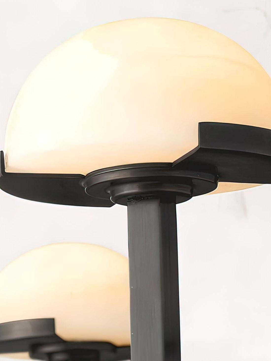 Double Black Brass And Alabaster Wall Sconces