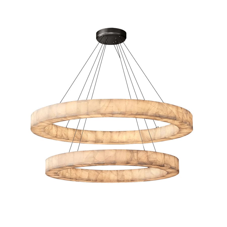 Double Round Marble Chandelier