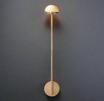 Gold Linear Brass And Alabaster Wall Sconces