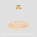 24-47 Inch Round Clear Geode Quartz Crystal Ring Pendant Light Modern Chandelier for Living Room