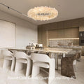 24-47 Inch Round Clear Geode Quartz Crystal Ring Pendant Light Modern Chandelier for Living Room